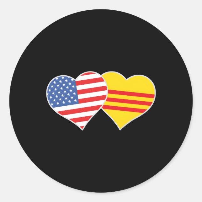 Vietnamese American Flag Usa South Vietnam Flag He Classic Round Sticker (Front)