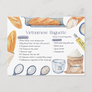 Vietnamese Baguette Recipe Postcard