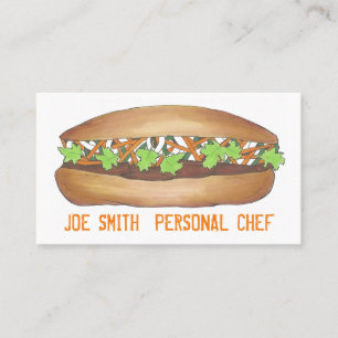 Vietnamese Banh Mi Sandwich Personal Chef Food Business Card