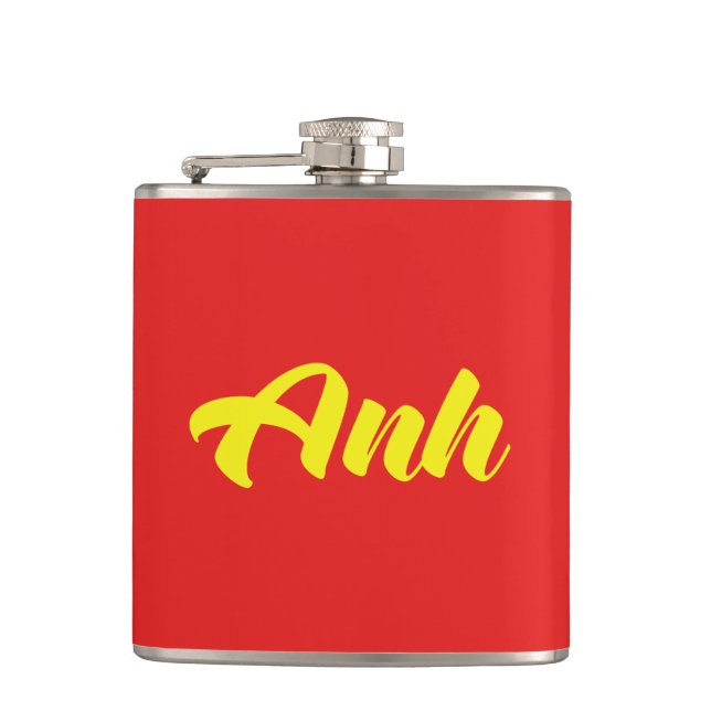 Vietnamese Brother - Anh ~ Tiếng Việt Language Hip Flask (Front)