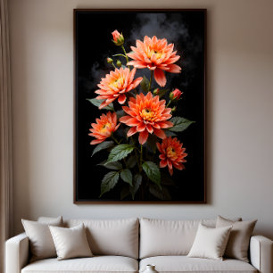 Vietnamese Chrysanthemum on the Moon Canvas Print