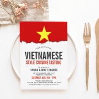 Vietnamese Cuisine | Party Flag White Invite
