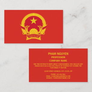 Vietnamese Emblem, Flag of Vietnam Business Card