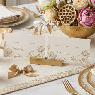 Vietnamese-English Bilingual Double Sided  Place Card
