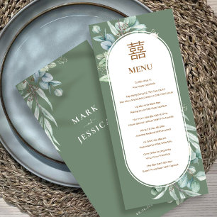 Vietnamese & English Eucalyptus Song Hy Wedding Menu