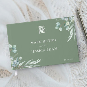 Vietnamese Eucalyptus Song Hy Wedding Guest Book