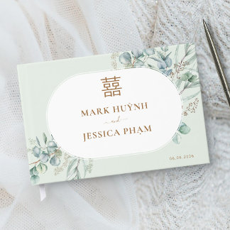 Vietnamese Eucalyptus Song Hy Wedding Guest Book