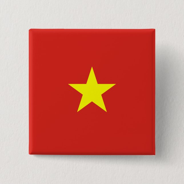 Vietnamese Flag 15 Cm Square Badge (Front)