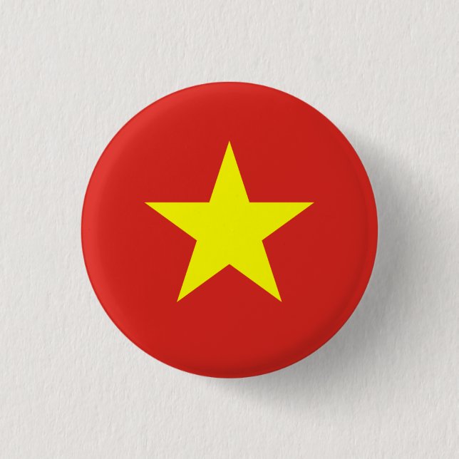 Vietnamese Flag, Flag of Vietnam 3 Cm Round Badge (Front)