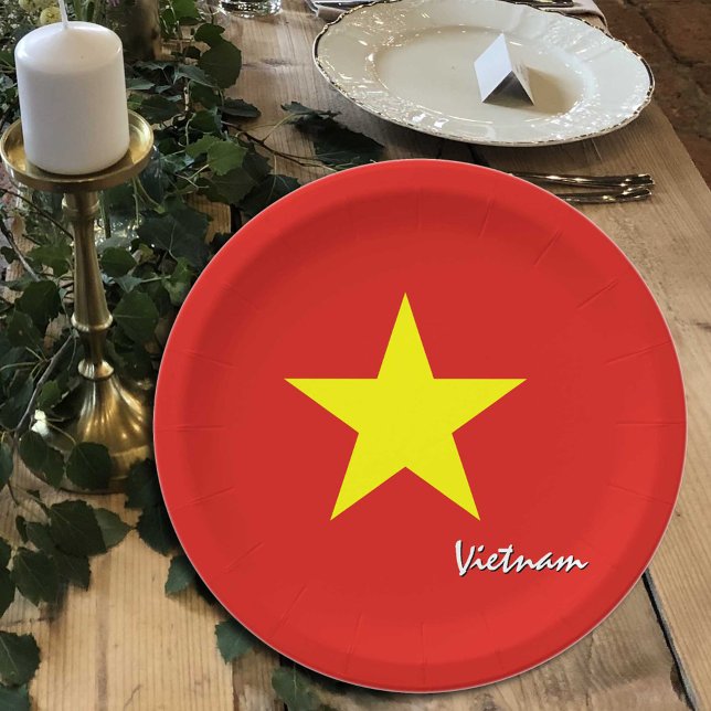 Vietnamese Flag plates, party, sports, Vietnam Paper Plate (Creator Uploaded)
