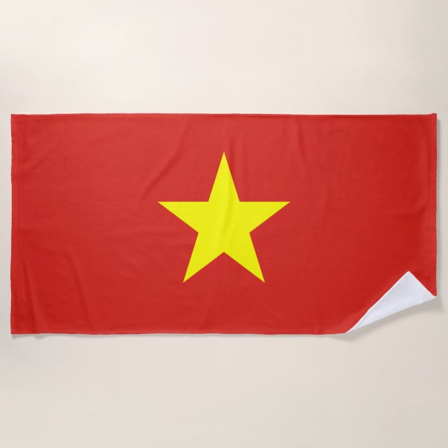 Vietnamese Flag (Vietnam) Beach Towel (Front)