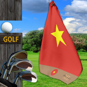 Vietnamese flag & Vietnam monogrammed / golf towel