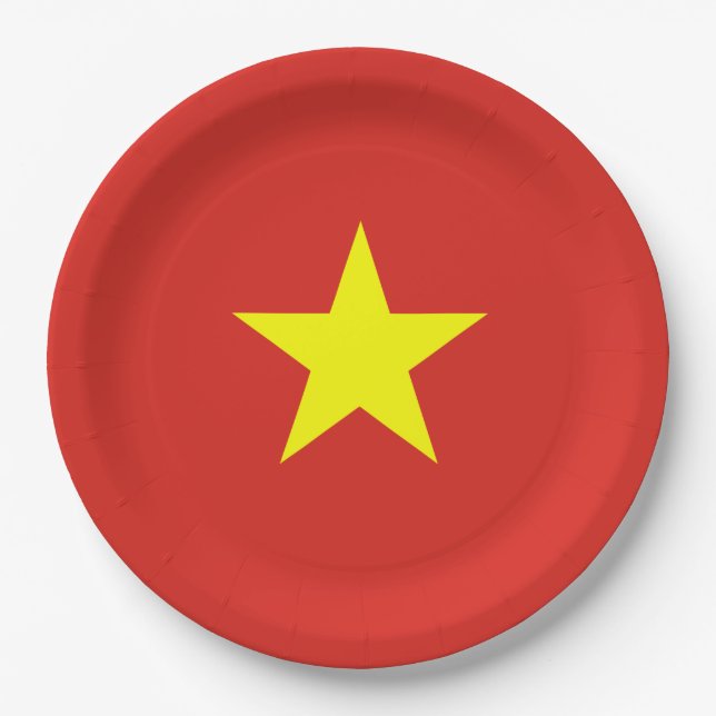 Vietnamese Flag (Vietnam) Paper Plate (Front)