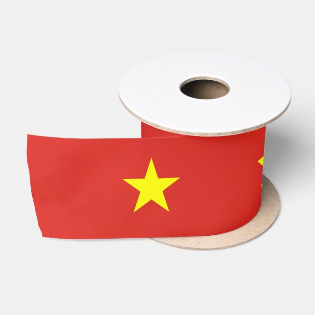 Vietnamese Flag (Vietnam) Satin Ribbon (Spool)