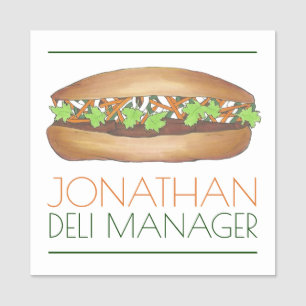 Vietnamese Food Pork Banh Mi Sandwich Name Tag