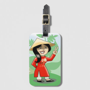 Vietnamese Girl in Ao Dai Luggage Tag
