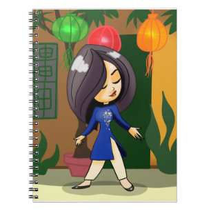 Vietnamese Girl in Ao Dai Notebook