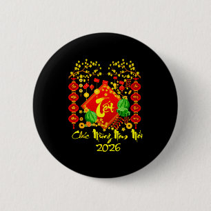 Vietnamese Lunar New Year 2026 Tet Viet Chuc Mung  6 Cm Round Badge