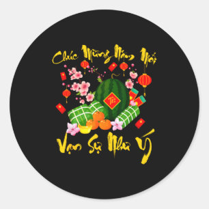 Vietnamese Lunar New Year Chuc Mung Nam Moi Van Su Classic Round Sticker