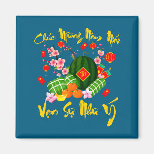 Vietnamese Lunar New Year Chuc Mung Nam Moi Van Su Magnet