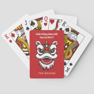 Vietnamese Lunar New Year Lion Playing Cards