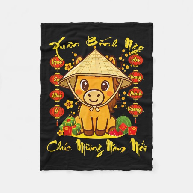 Vietnamese Lunar New Year - Tet 2026 Year Of The H Fleece Blanket (Front)