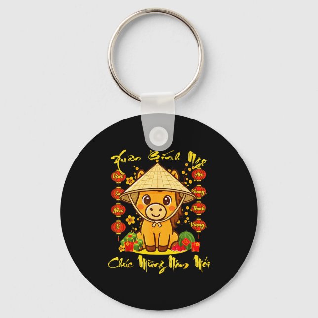 Vietnamese Lunar New Year - Tet 2026 Year Of The H Key Ring (Front)