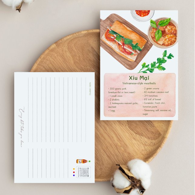 Vietnamese Meatballs Postcard - Recipe Postcard (Creator Uploaded)