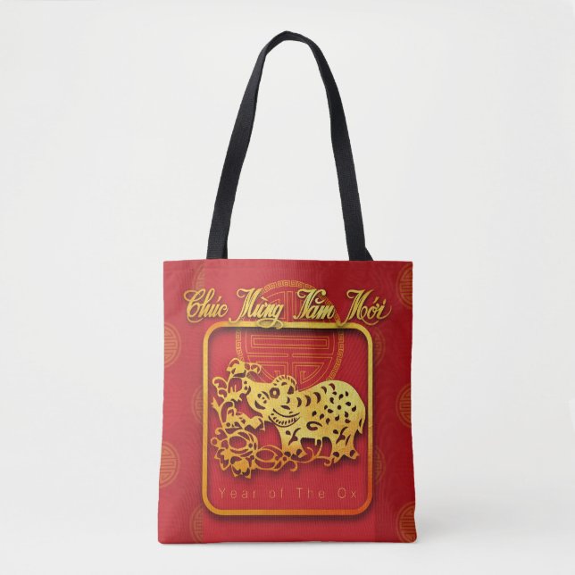 Vietnamese New Year OX paper-cut AoTB Tote Bag (Front)