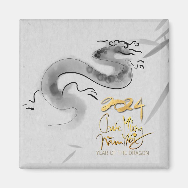 Vietnamese Original Dragon Year 2024 SqM Magnet (Front)