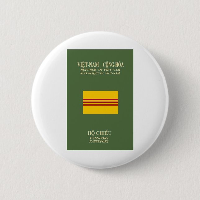 Vietnamese Passport - Flag of South Vietnam 6 Cm Round Badge (Front)