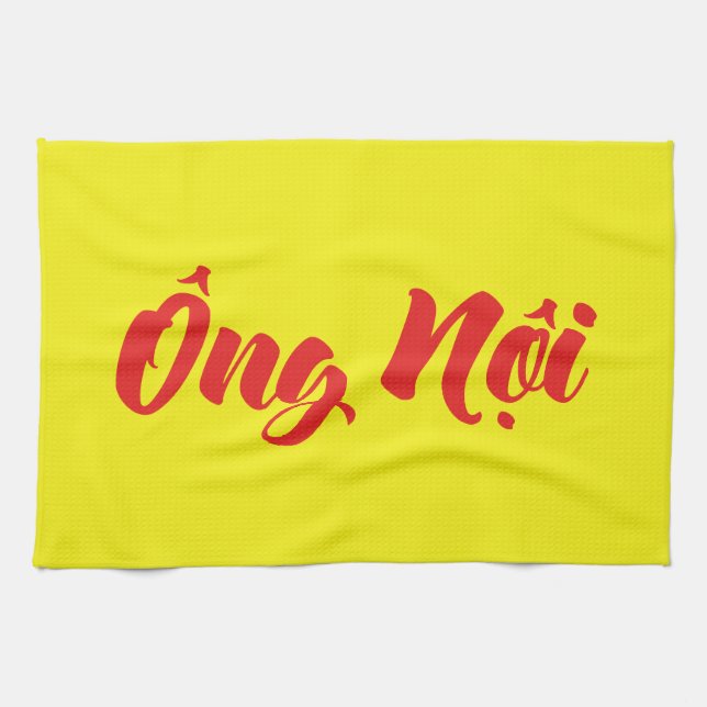 Vietnamese (Paternal) Grandfather - Ông Nội Tea Towel (Horizontal)