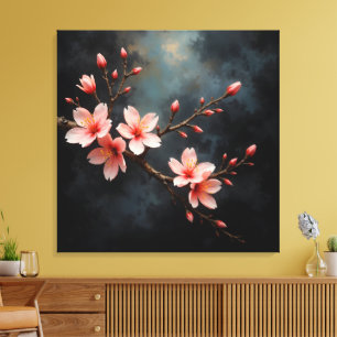 Vietnamese Peach Blossom Art Canvas Print