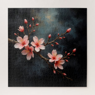 Vietnamese Peach Blossom Art Jigsaw Puzzle