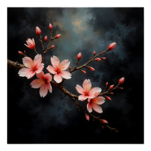Vietnamese Peach Blossom Art Poster