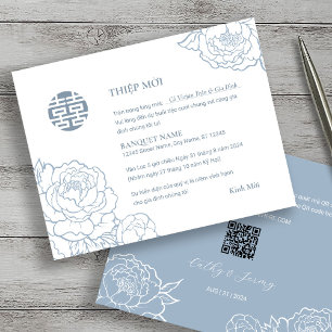 Vietnamese Peony Song Hy Wedding Thiệp Mời