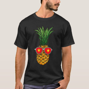 Vietnamese Pineapple Vietnam Flag Sunglasses Summe T-Shirt