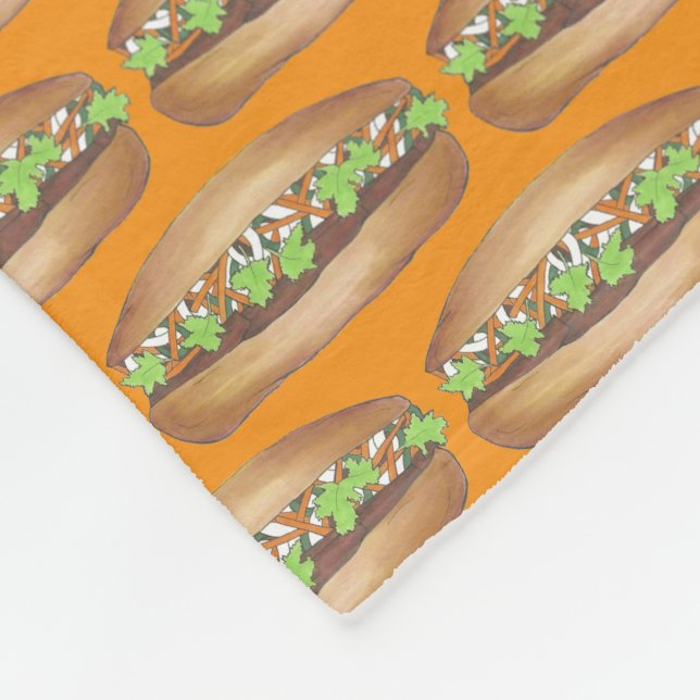 Vietnamese Pork Banh Mi Sandwich Food Foodie Fleece Blanket (Corner)