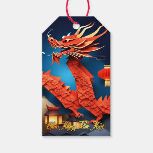 Vietnamese Red Dragon New Year add name GT Gift Tags