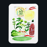 Vietnamese Rice Paper Rolls Recipe Watercolor Magnet<br><div class="desc">This is one of my favourite meals to prepare,  so I painted the recipe for you! Check my shop for more!</div>