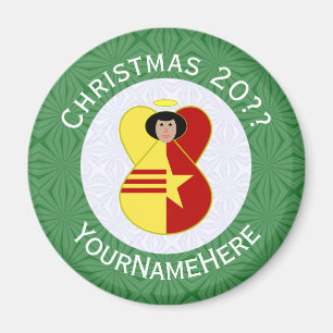 Vietnamese Unity Flag Christmas Angel Personalised Magnet
