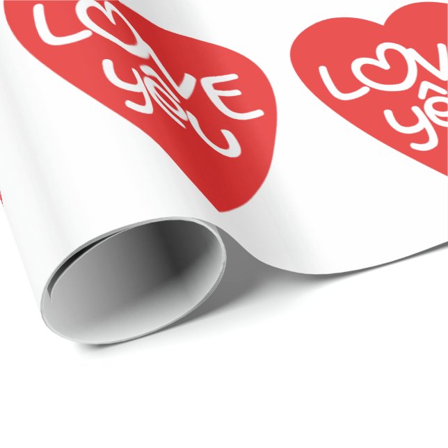 Vietnamese Valentine ♥ Love Yêu ♥ Asian Wordplay Wrapping Paper (Roll Corner)