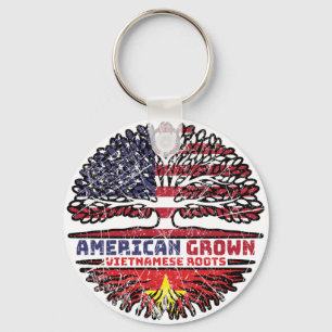 Vietnamese Vietnam US American USA United States Key Ring