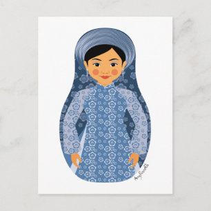 Vietnamese Water Matryoshka Postcard