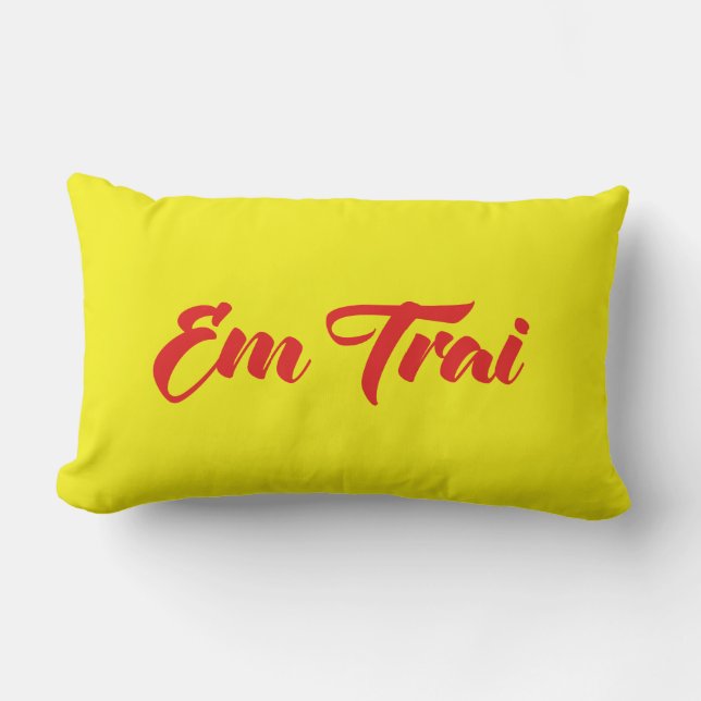 Vietnamese (Young) Brother - Em Trai ~ Tiếng Việt Lumbar Cushion (Front)