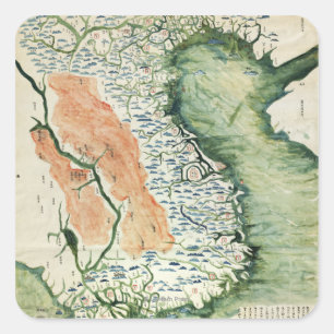 VietnamPanoramic MapVietnam Square Sticker