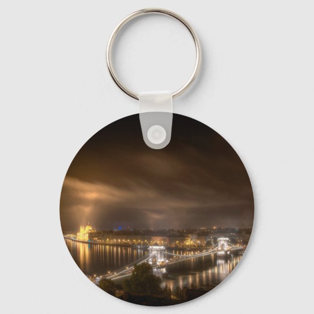 View across Budapest from Buda Castle Key Ring (Front)