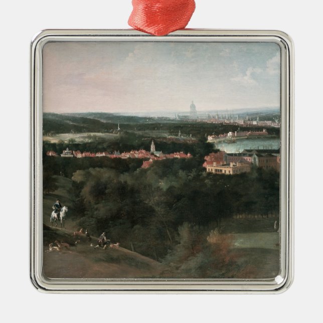 View across Greenwich Park towards London Metal Tree Decoration (Front)