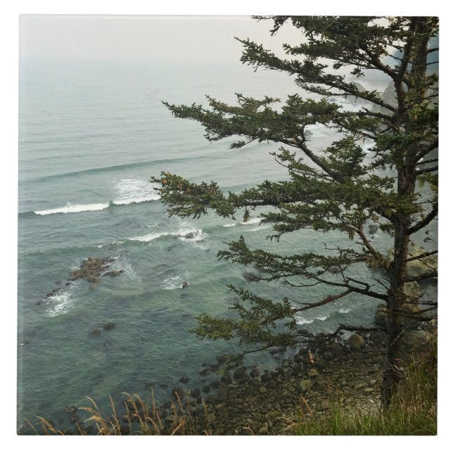 View at Simpson Reef Overlook, Oregon Coast Tile (Front)