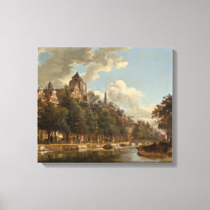 View Down a Dutch Canal Canvas Print